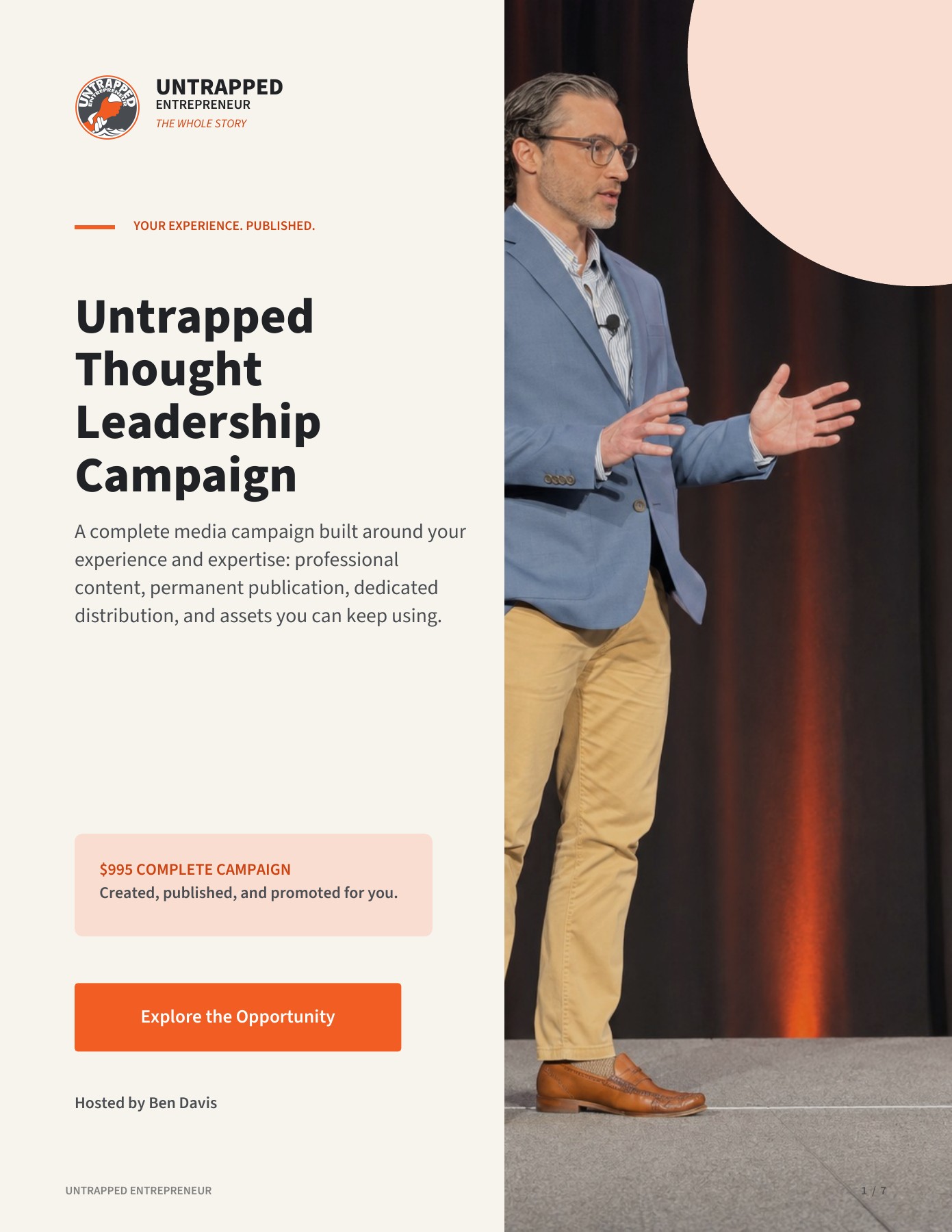 Media kit page 1: The Untrapped Thought Leadership Campaign. Full text is available below the preview.