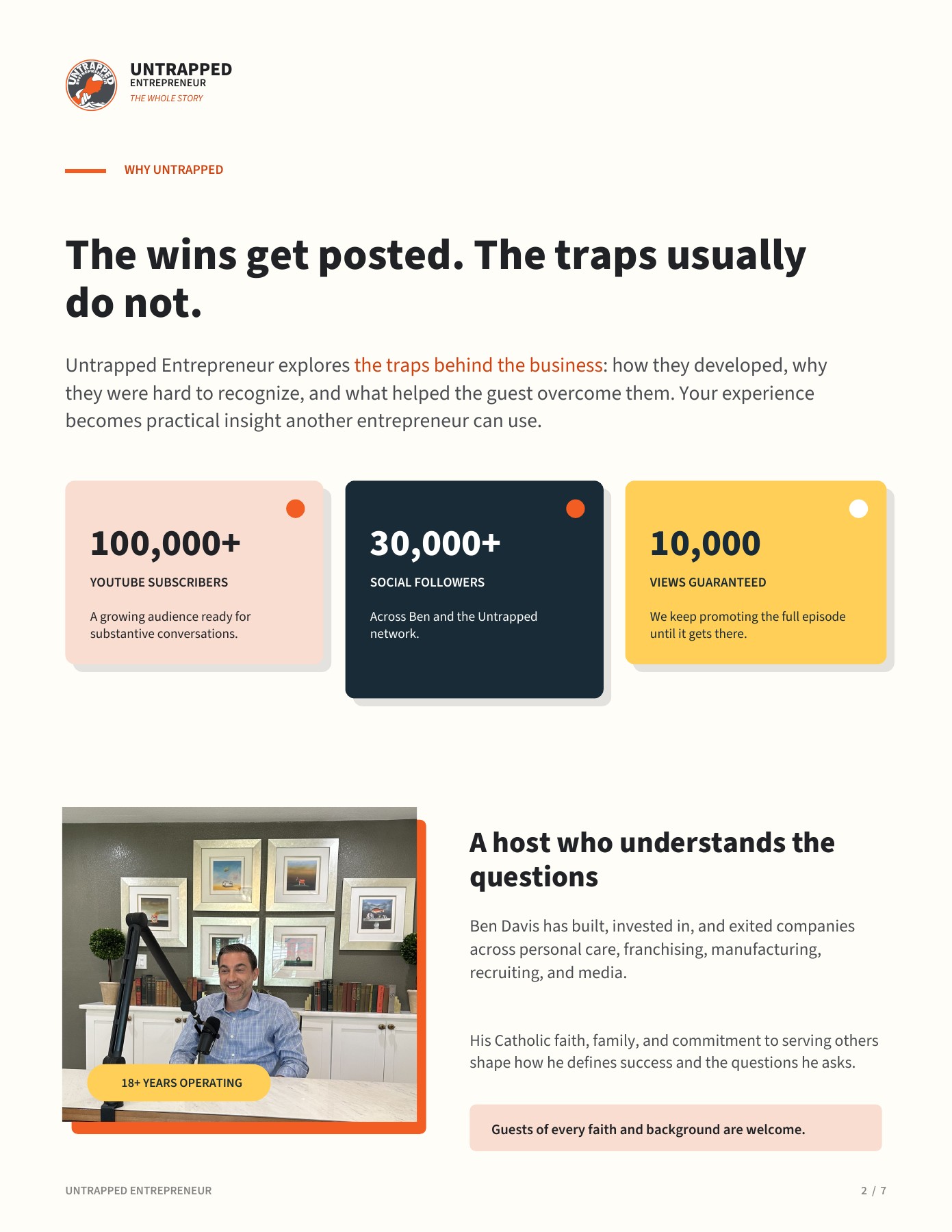 Media kit page 2: Why Untrapped. Full text is available below the preview.